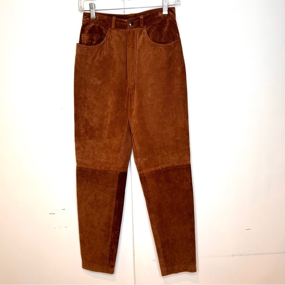 VINTAGE Bushwacker High Rise Suede Pants In Brown